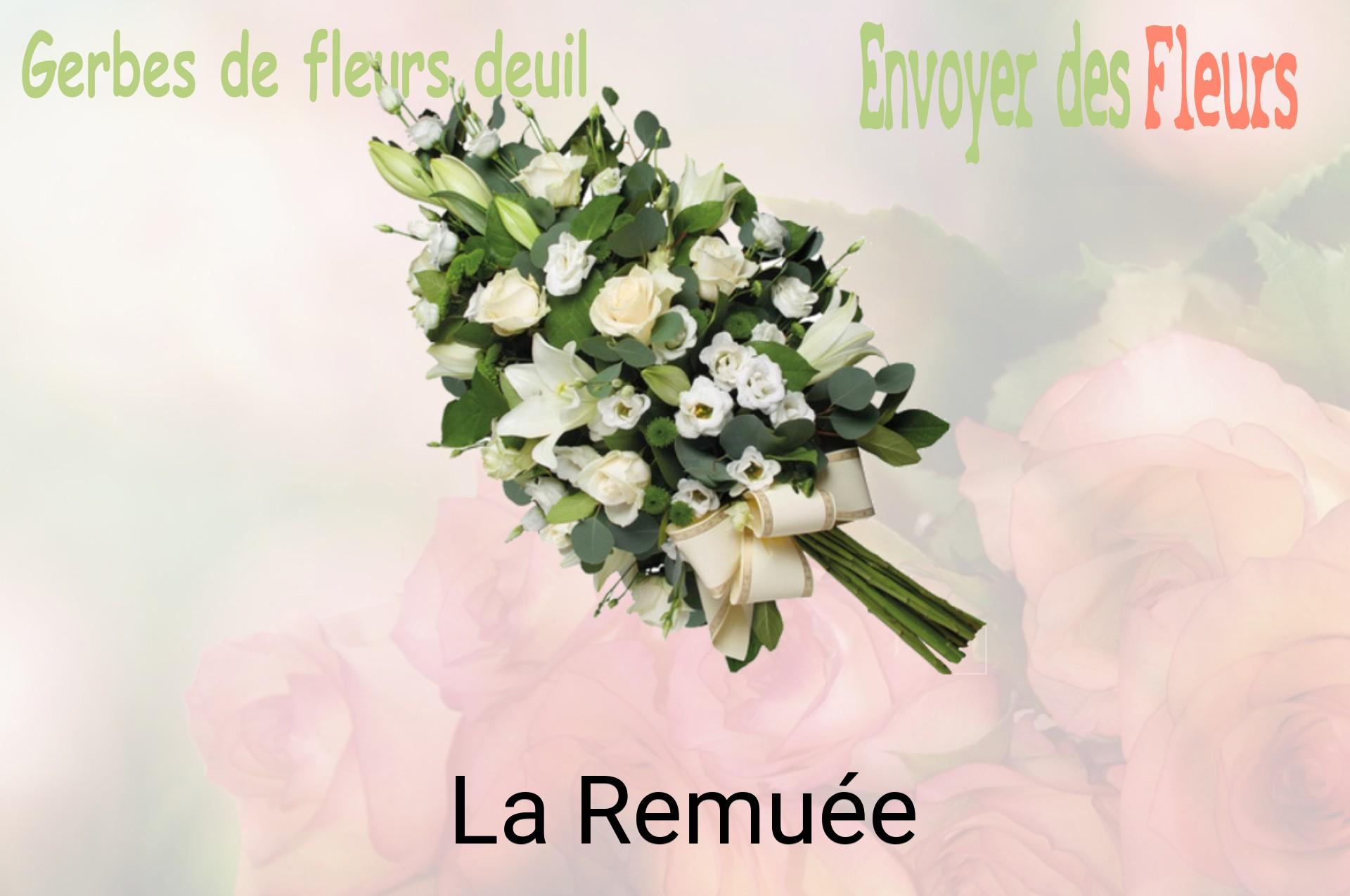 Gerbe de fleurs de deuil livrée à La Remuée